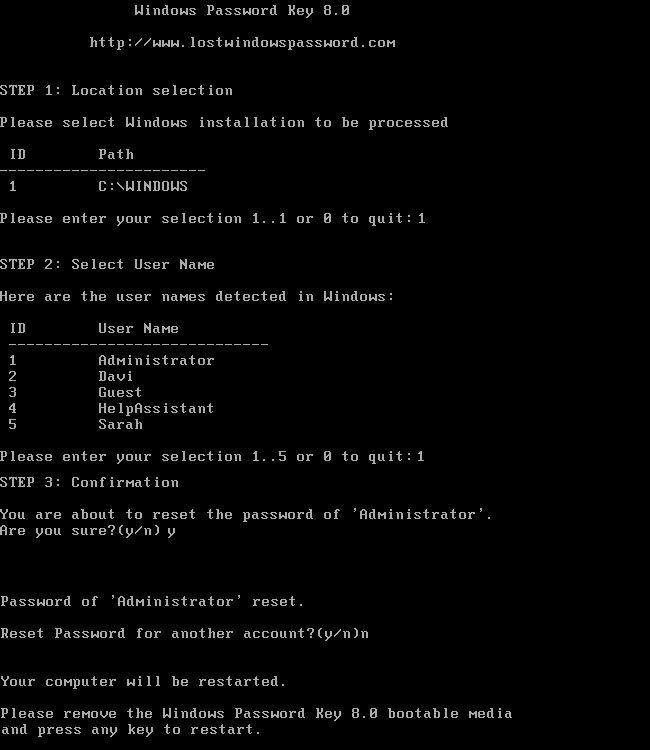 windows password key standard
