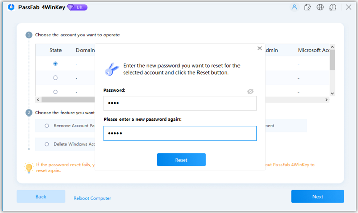 enter account name and password