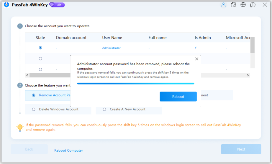 windows change domain/admin password