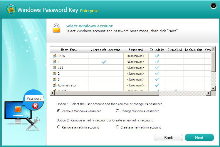 windows password change