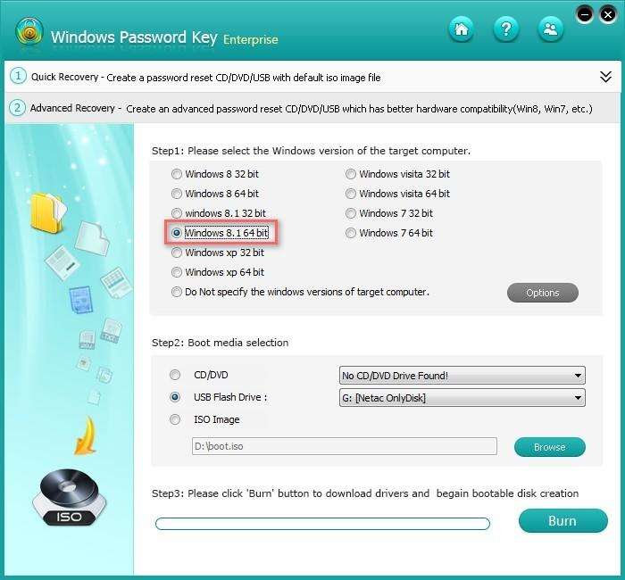 burn a password reset disc to boot the locked surface tablet
