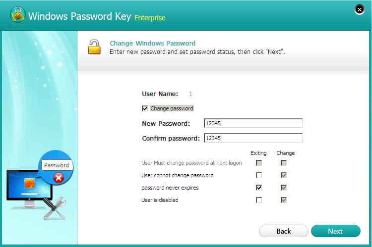 change login account password