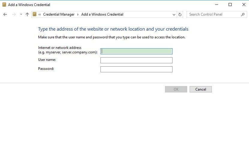  add Windows credential